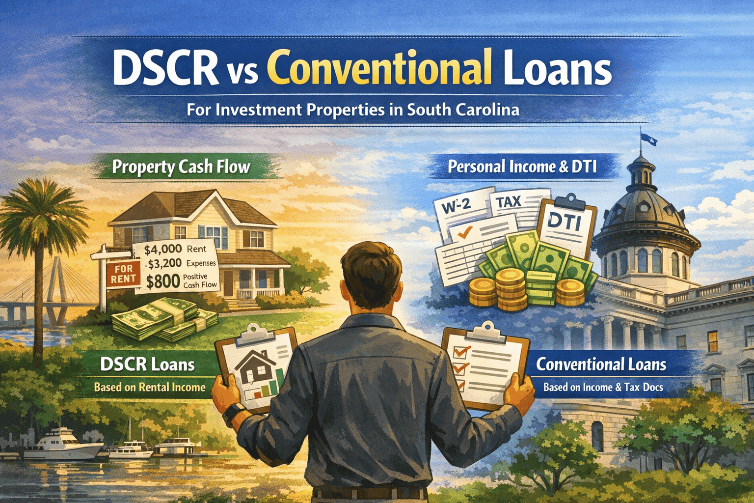 DSCR vs Conventional Loans in South Carolina | Investment Property Guide DSCR vs Conventional Loans in South Carolina | Investment Property Guide
